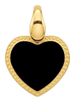 Elegancka złota zawieszka w kształcie serca z czarnym onyksem. Biżuteria damska z żółtego złota próby 585, idealna na Walentynki i wyjątkowy prezent. Cena bez łańcuszka.1.jpg